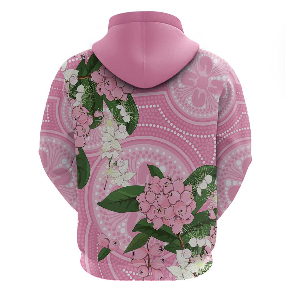 Australia Lilly Pilly Riberry Hoodie Aussie Native Flowers Indigenous Art - Aussie Hoodie