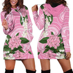 Australia Lilly Pilly Riberry Hoodie Dress Aussie Native Flowers Indigenous Art - Aussie Hoodie