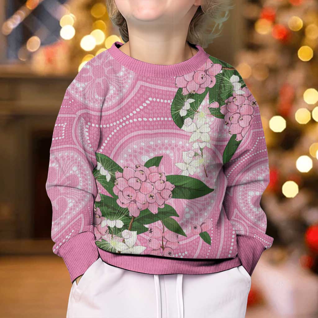 Australia Lilly Pilly Riberry Kid Ugly Christmas Sweater Aussie Native Flowers Indigenous Art - Aussie Hoodie