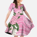 Australia Lilly Pilly Riberry Kid Short Sleeve Dress Aussie Native Flowers Indigenous Art - Aussie Hoodie