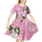 Australia Lilly Pilly Riberry Kid Short Sleeve Dress Aussie Native Flowers Indigenous Art - Aussie Hoodie