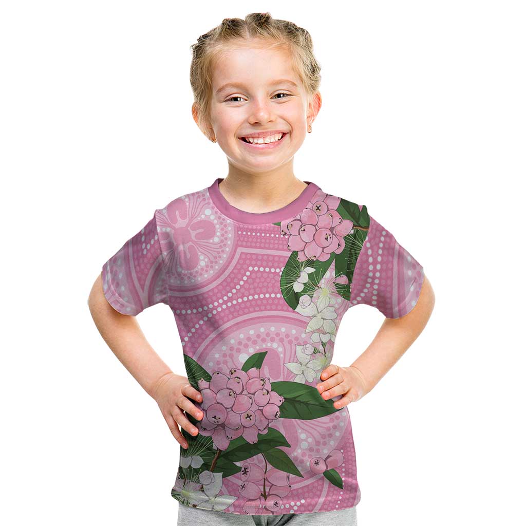 Australia Lilly Pilly Riberry Kid T Shirt Aussie Native Flowers Indigenous Art - Aussie Hoodie