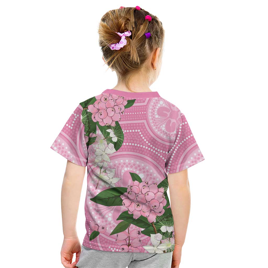 Australia Lilly Pilly Riberry Kid T Shirt Aussie Native Flowers Indigenous Art - Aussie Hoodie