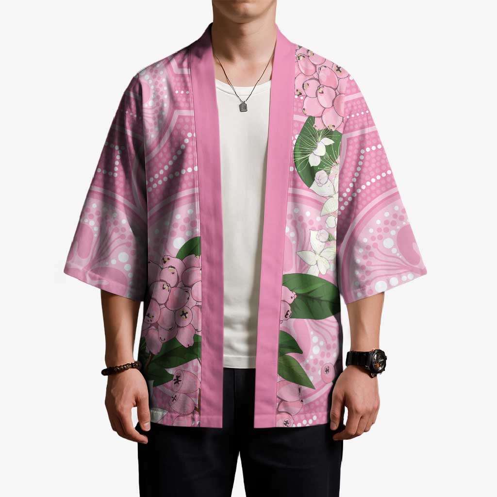Australia Lilly Pilly Riberry Kimono Aussie Native Flowers Indigenous Art - Aussie Hoodie