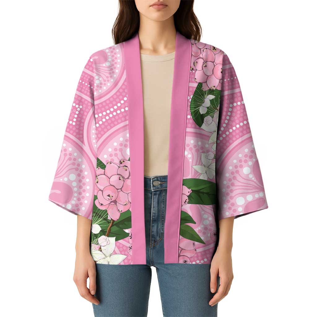Australia Lilly Pilly Riberry Kimono Aussie Native Flowers Indigenous Art - Aussie Hoodie