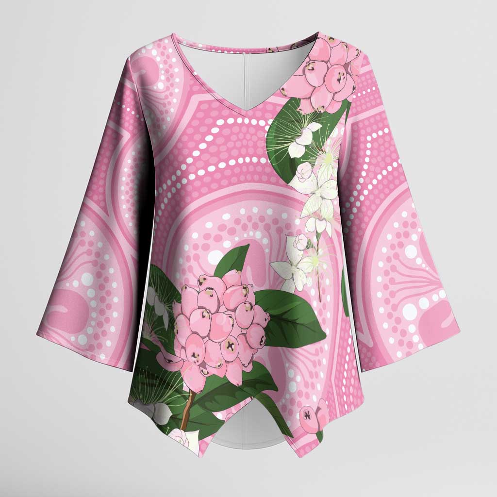 Australia Lilly Pilly Riberry Kimono Sleeve Blouse Aussie Native Flowers Indigenous Art - Aussie Hoodie