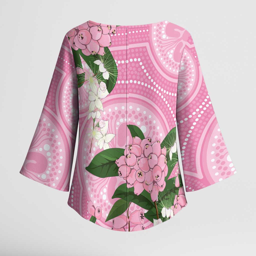 Australia Lilly Pilly Riberry Kimono Sleeve Blouse Aussie Native Flowers Indigenous Art - Aussie Hoodie