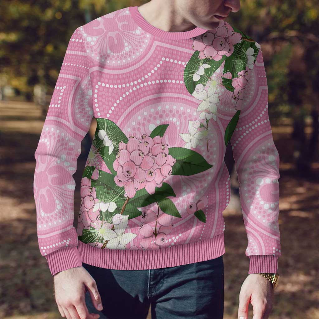Australia Lilly Pilly Riberry Ugly Christmas Sweater Aussie Native Flowers Indigenous Art - Aussie Hoodie