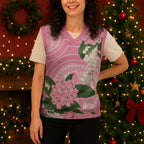 Australia Lilly Pilly Riberry Christmas Knitted V-Neck Vest Aussie Native Flowers Indigenous Art - Aussie Hoodie