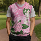 Australia Lilly Pilly Riberry Christmas Knitted V-Neck Vest Aussie Native Flowers Indigenous Art - Aussie Hoodie