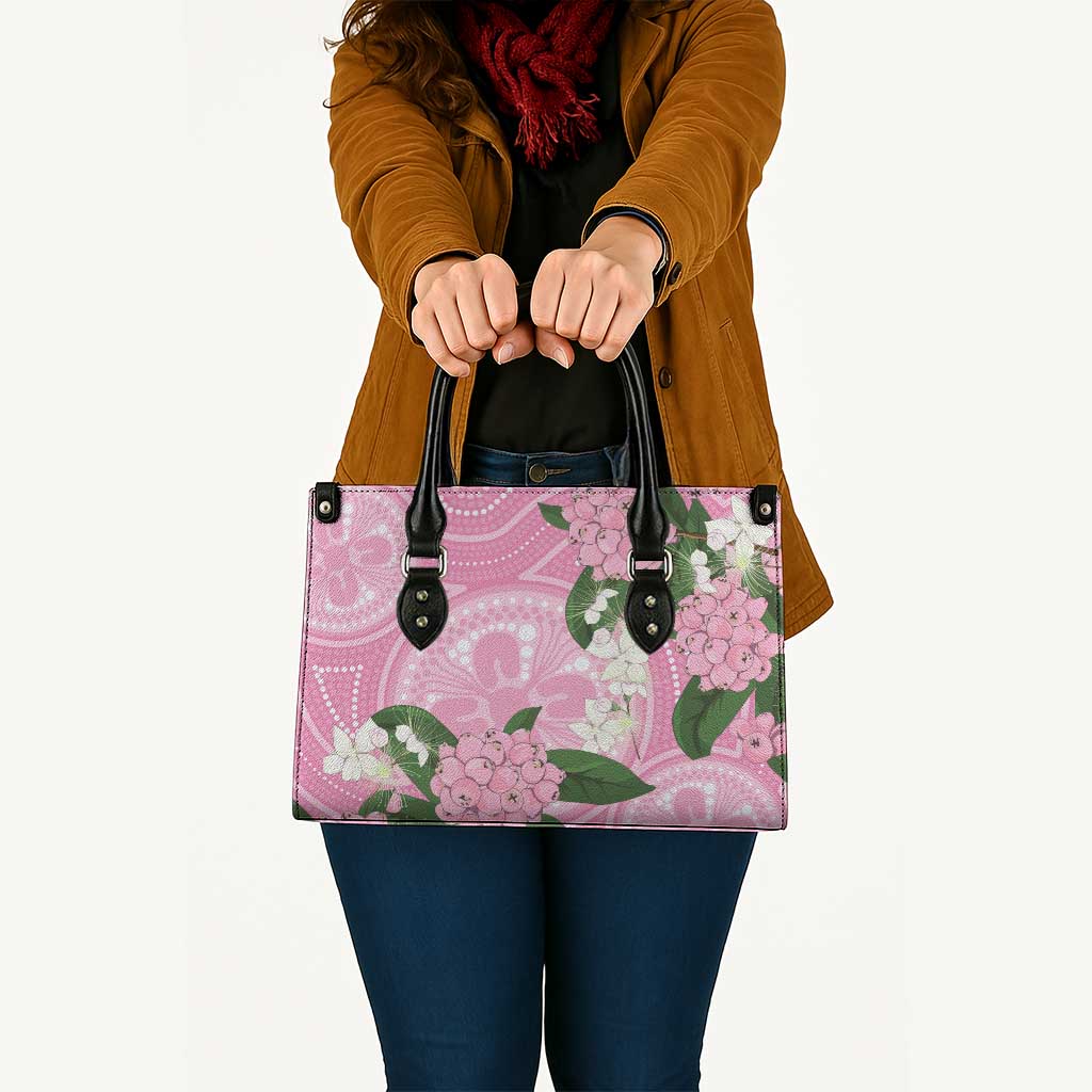 Australia Lilly Pilly Riberry Leather Bag Aussie Native Flowers Indigenous Art - Aussie Hoodie
