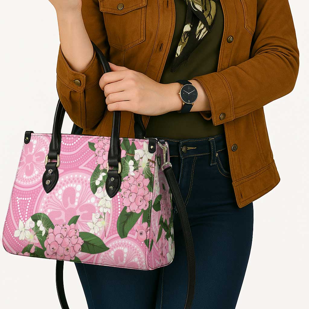 Australia Lilly Pilly Riberry Leather Bag Aussie Native Flowers Indigenous Art - Aussie Hoodie