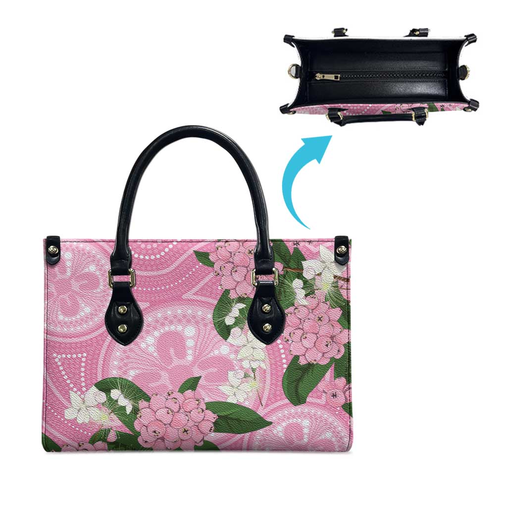 Australia Lilly Pilly Riberry Leather Bag Aussie Native Flowers Indigenous Art - Aussie Hoodie