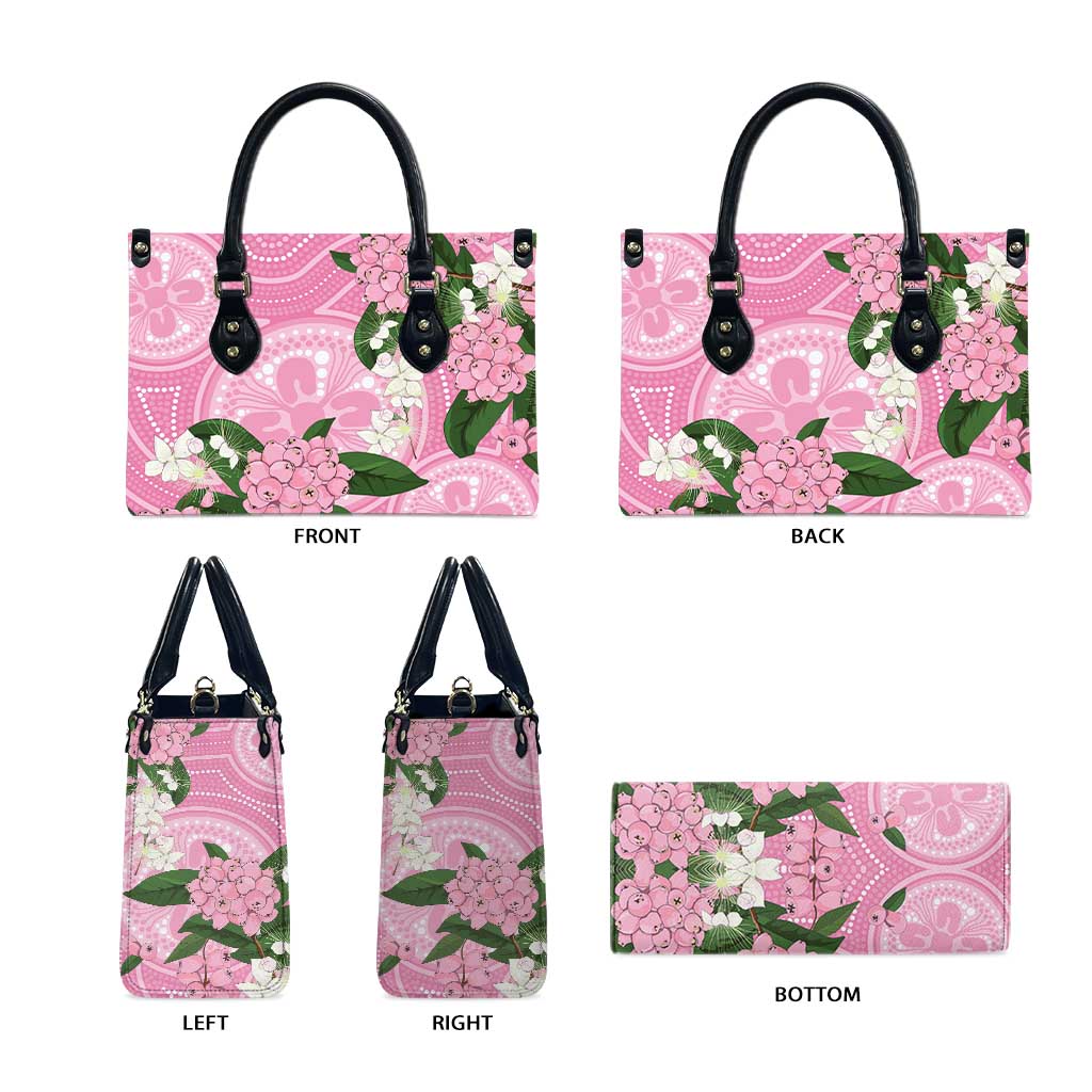 Australia Lilly Pilly Riberry Leather Bag Aussie Native Flowers Indigenous Art - Aussie Hoodie
