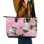Australia Lilly Pilly Riberry Leather Tote Bag Aussie Native Flowers Indigenous Art - Aussie Hoodie