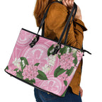 Australia Lilly Pilly Riberry Leather Tote Bag Aussie Native Flowers Indigenous Art - Aussie Hoodie