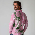 Australia Lilly Pilly Riberry Long Sleeve Polo Shirt Aussie Native Flowers Indigenous Art - Aussie Hoodie