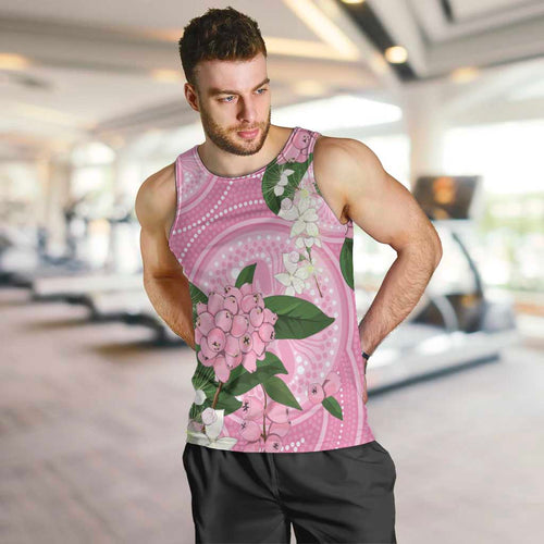 Australia Lilly Pilly Riberry Men Tank Top Aussie Native Flowers Indigenous Art - Aussie Hoodie