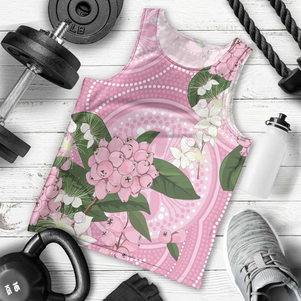 Australia Lilly Pilly Riberry Men Tank Top Aussie Native Flowers Indigenous Art - Aussie Hoodie