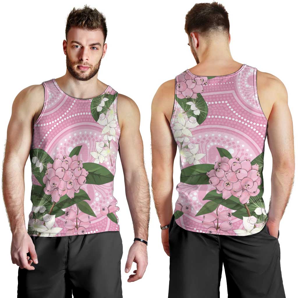 Australia Lilly Pilly Riberry Men Tank Top Aussie Native Flowers Indigenous Art - Aussie Hoodie
