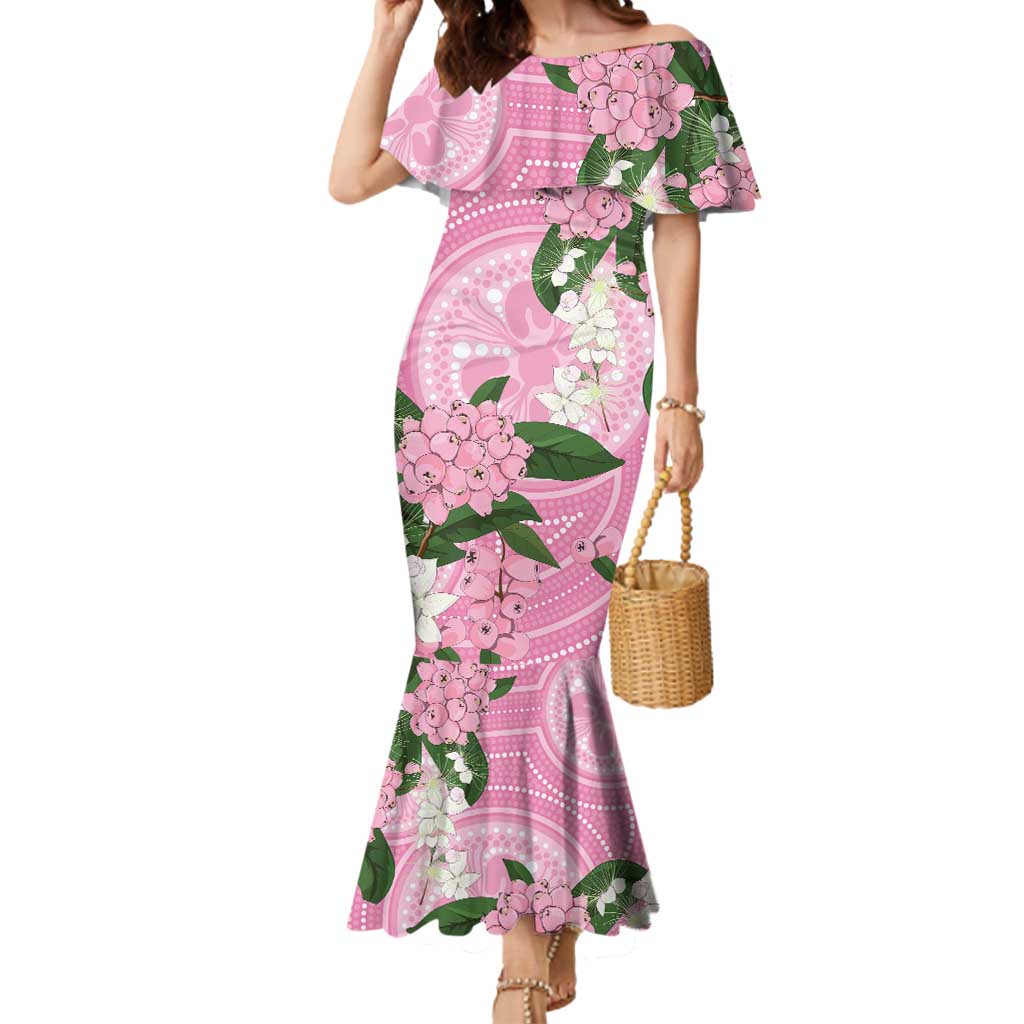 Australia Lilly Pilly Riberry Mermaid Dress Aussie Native Flowers Indigenous Art - Aussie Hoodie