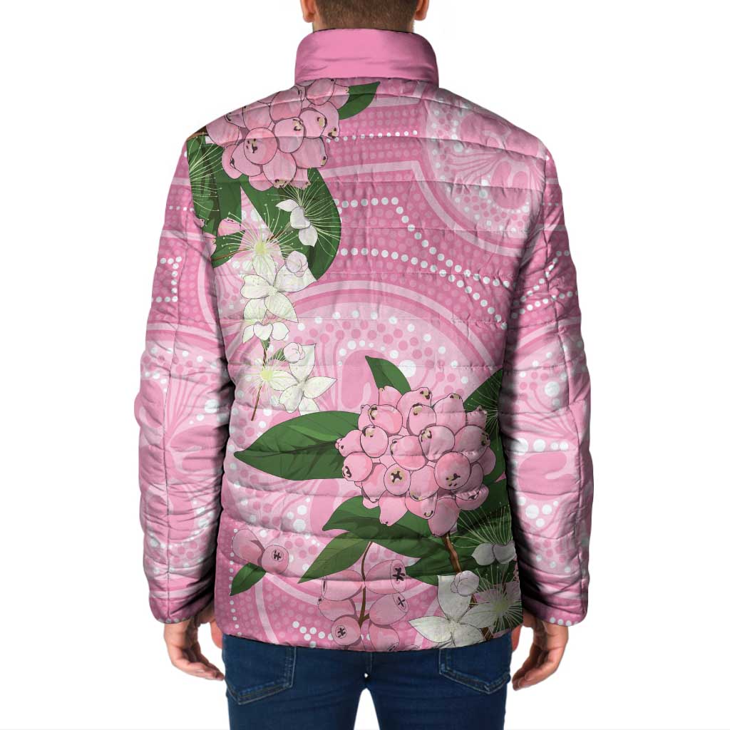 Australia Lilly Pilly Riberry Padded Jacket Aussie Native Flowers Indigenous Art - Aussie Hoodie