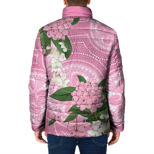 Australia Lilly Pilly Riberry Padded Jacket Aussie Native Flowers Indigenous Art - Aussie Hoodie