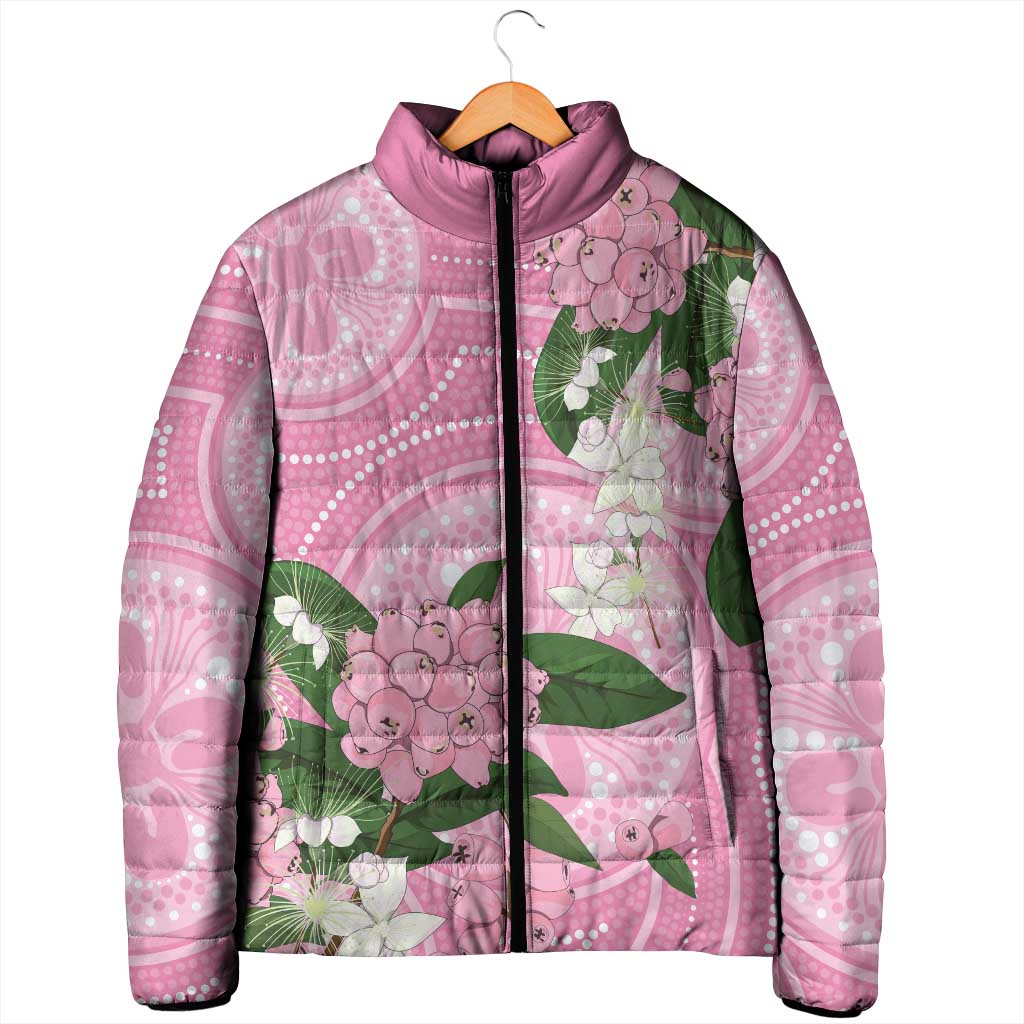 Australia Lilly Pilly Riberry Padded Jacket Aussie Native Flowers Indigenous Art - Aussie Hoodie