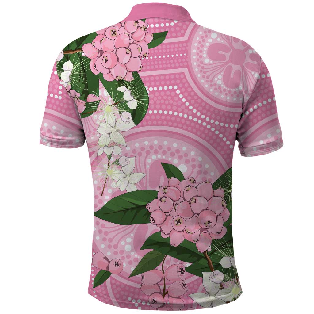 Australia Lilly Pilly Riberry Polo Shirt Aussie Native Flowers Indigenous Art - Aussie Hoodie