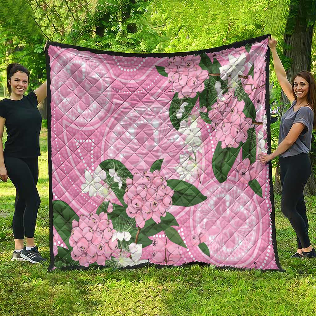 Australia Lilly Pilly Riberry Quilt Aussie Native Flowers Indigenous Art - Aussie Hoodie
