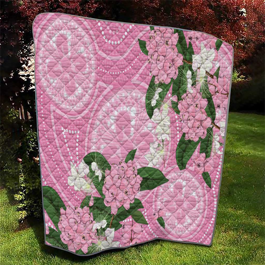 Australia Lilly Pilly Riberry Quilt Aussie Native Flowers Indigenous Art - Aussie Hoodie