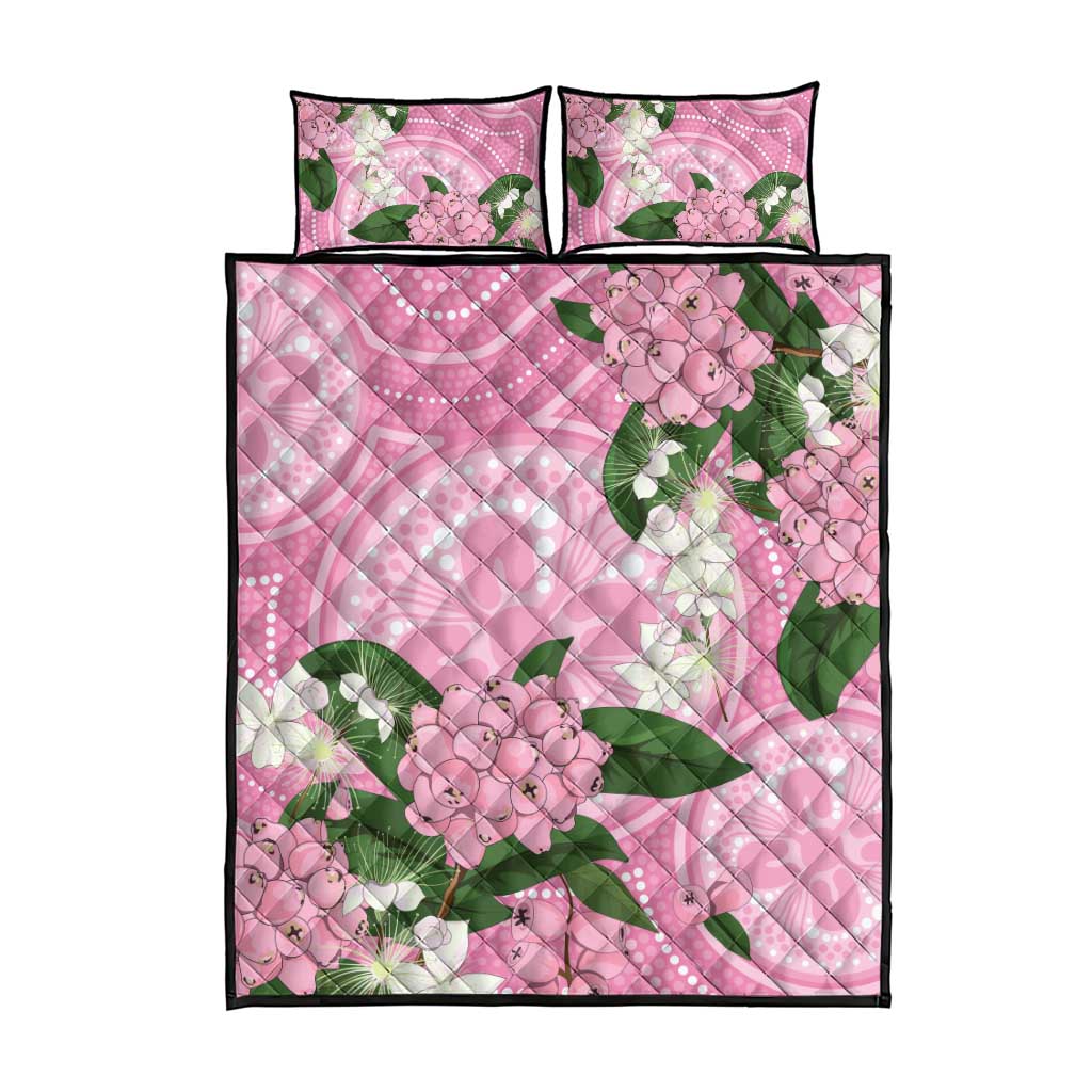 Australia Lilly Pilly Riberry Quilt Bed Set Aussie Native Flowers Indigenous Art - Aussie Hoodie