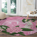 Australia Lilly Pilly Riberry Round Carpet Aussie Native Flowers Indigenous Art - Aussie Hoodie