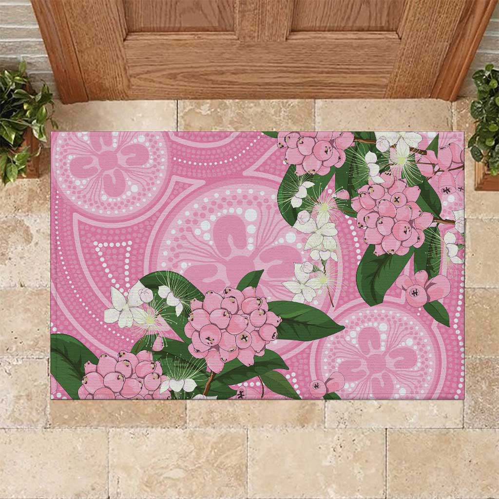 Australia Lilly Pilly Riberry Rubber Doormat Aussie Native Flowers Indigenous Art - Aussie Hoodie