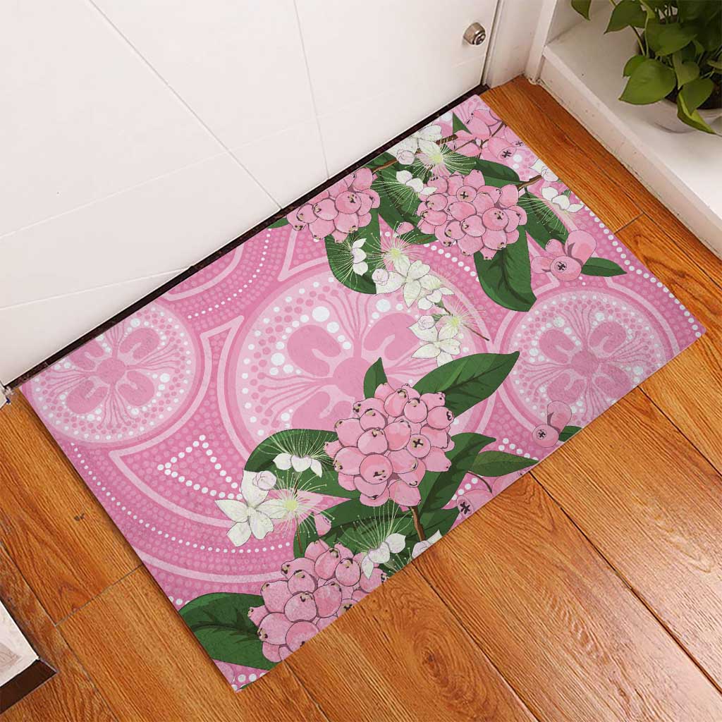 Australia Lilly Pilly Riberry Rubber Doormat Aussie Native Flowers Indigenous Art - Aussie Hoodie