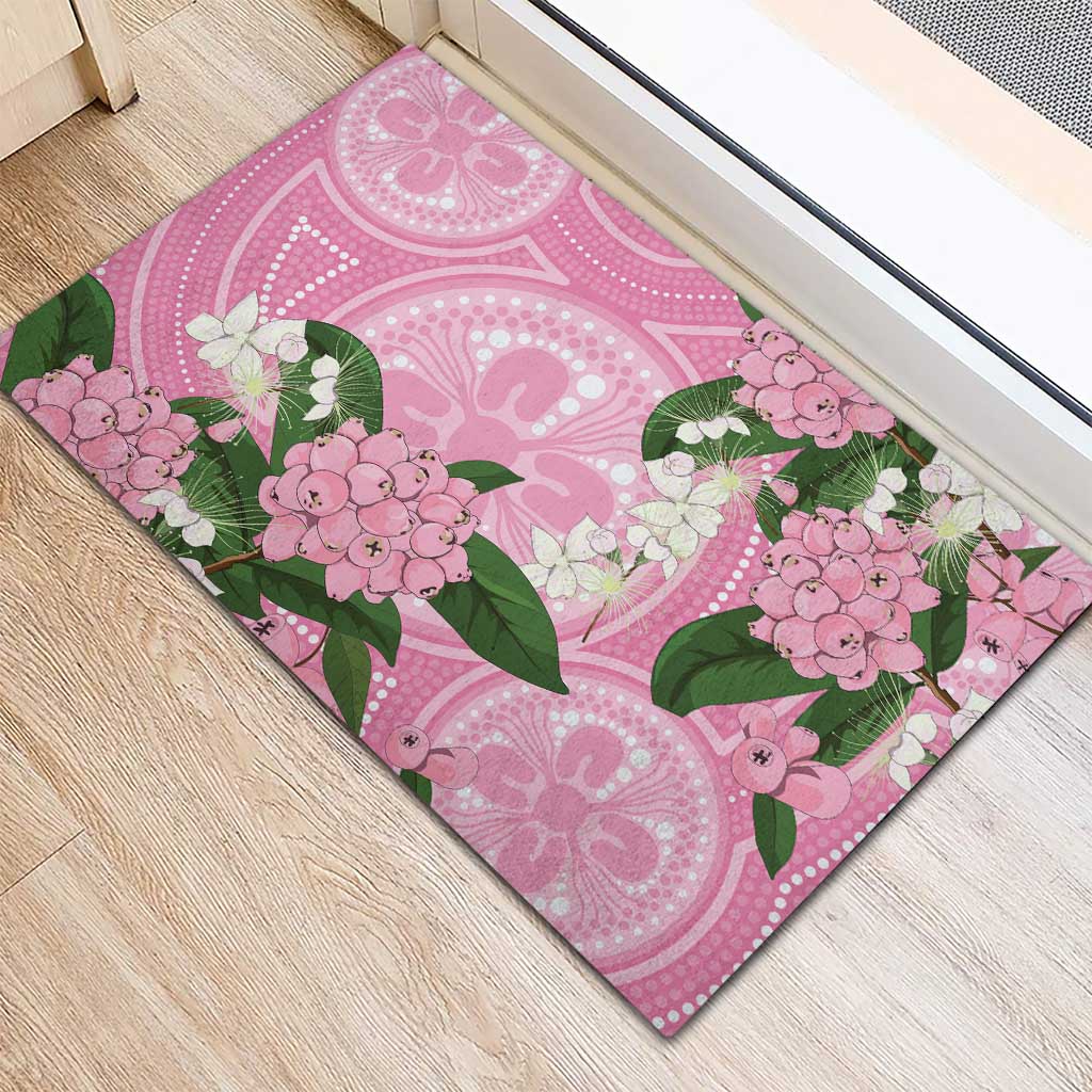 Australia Lilly Pilly Riberry Rubber Doormat Aussie Native Flowers Indigenous Art - Aussie Hoodie