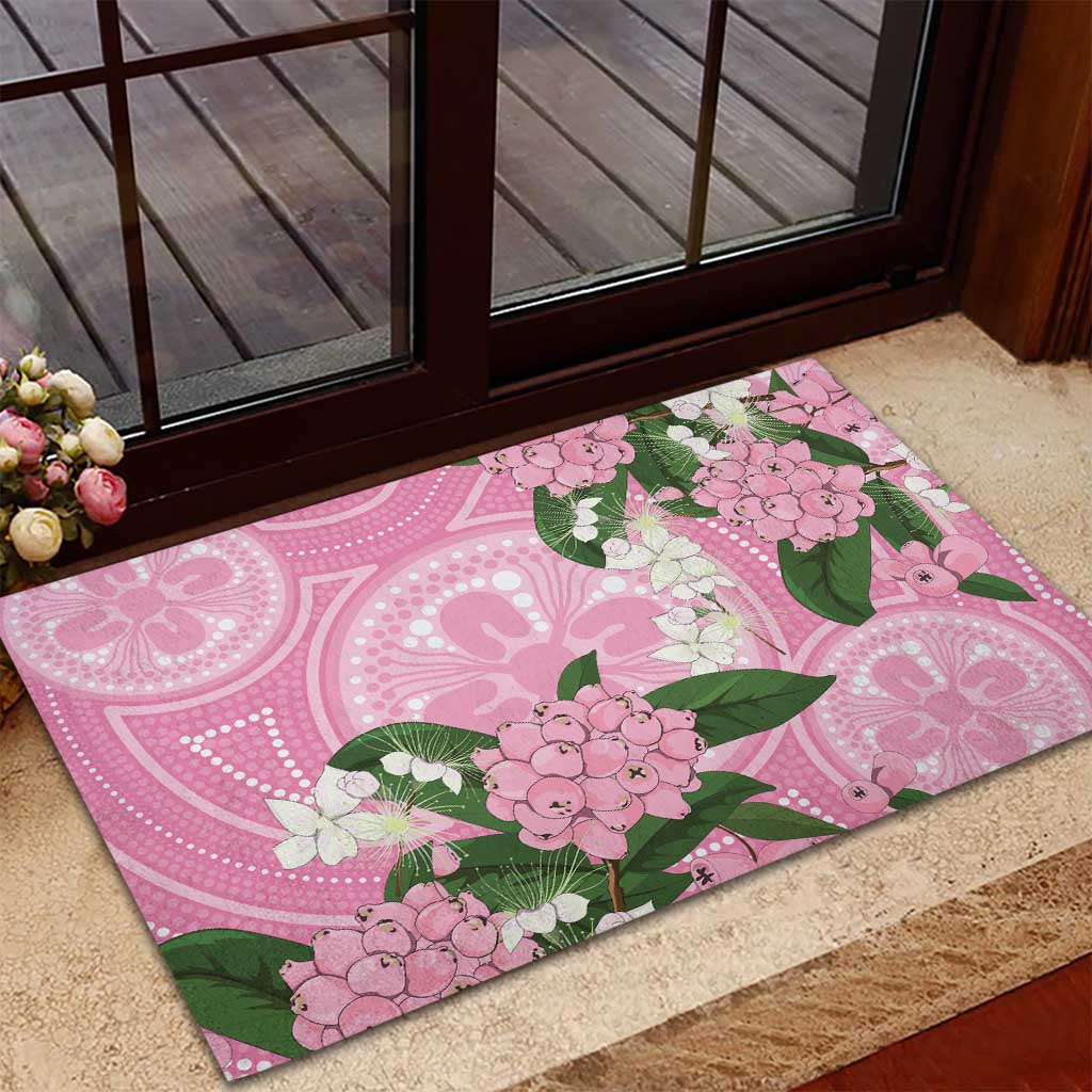 Australia Lilly Pilly Riberry Rubber Doormat Aussie Native Flowers Indigenous Art - Aussie Hoodie