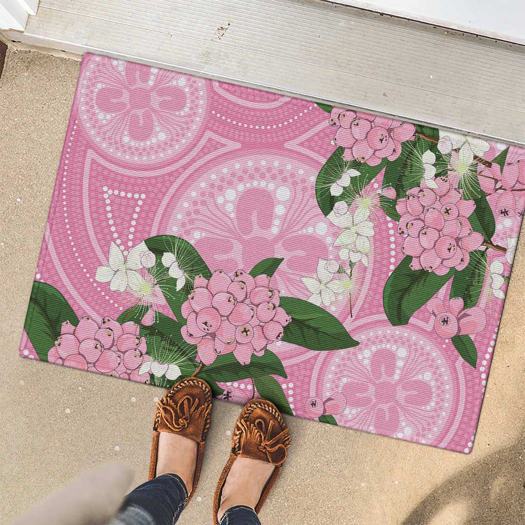 Australia Lilly Pilly Riberry Rubber Doormat Aussie Native Flowers Indigenous Art - Aussie Hoodie
