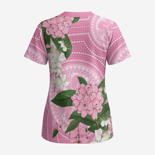 Australia Lilly Pilly Riberry Scrub Top Aussie Native Flowers Indigenous Art - Aussie Hoodie