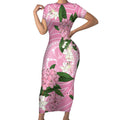 Australia Lilly Pilly Riberry Short Sleeve Bodycon Dress Aussie Native Flowers Indigenous Art - Aussie Hoodie