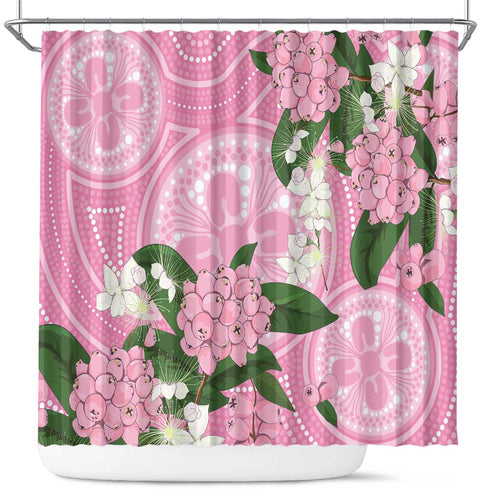 Australia Lilly Pilly Riberry Shower Curtain Aussie Native Flowers Indigenous Art - Aussie Hoodie