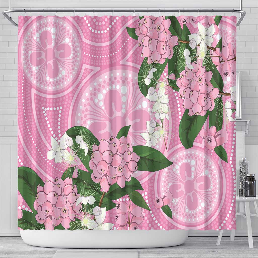 Australia Lilly Pilly Riberry Shower Curtain Aussie Native Flowers Indigenous Art - Aussie Hoodie