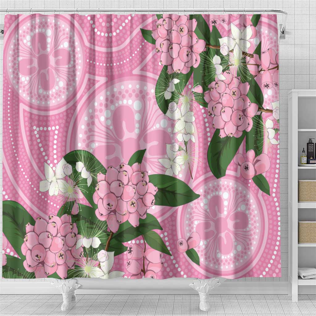 Australia Lilly Pilly Riberry Shower Curtain Aussie Native Flowers Indigenous Art - Aussie Hoodie
