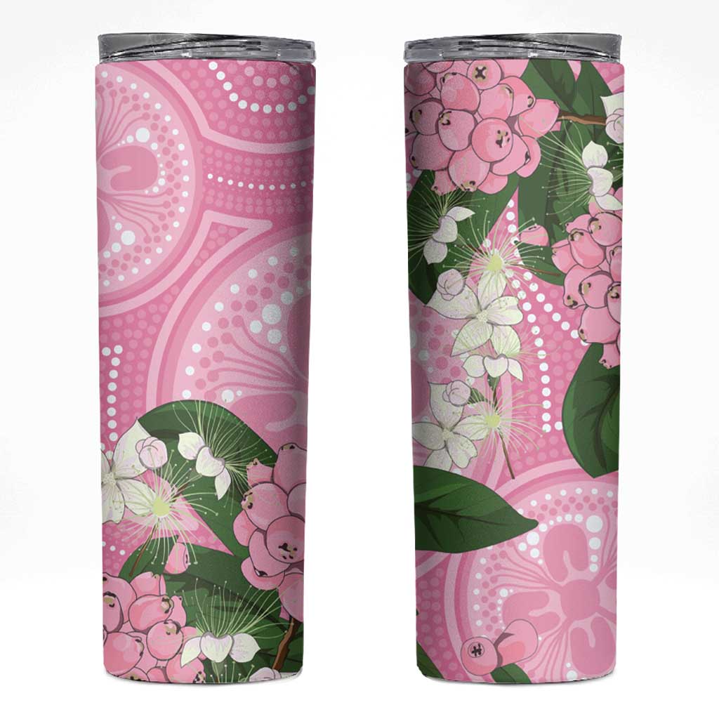 Australia Lilly Pilly Riberry Skinny Tumbler Aussie Native Flowers Indigenous Art - Aussie Hoodie