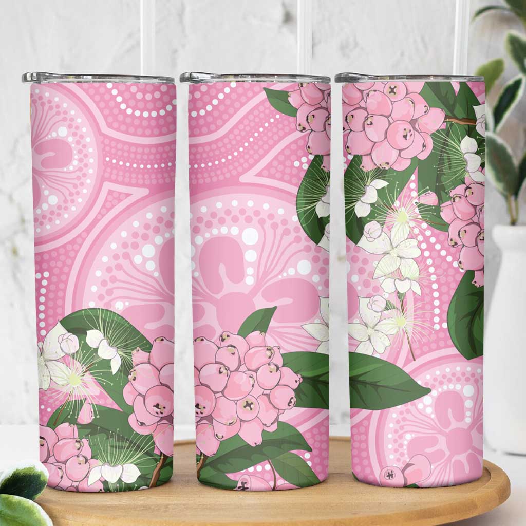Australia Lilly Pilly Riberry Skinny Tumbler Aussie Native Flowers Indigenous Art - Aussie Hoodie