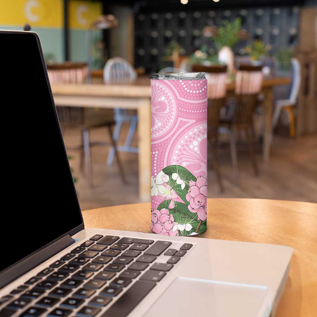 Australia Lilly Pilly Riberry Skinny Tumbler Aussie Native Flowers Indigenous Art - Aussie Hoodie