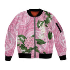 Australia Lilly Pilly Riberry Sleeve Zip Bomber Jacket Aussie Native Flowers Indigenous Art - Aussie Hoodie