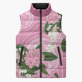 Australia Lilly Pilly Riberry Sleeveless Puffer Jacket Aussie Native Flowers Indigenous Art - Aussie Hoodie