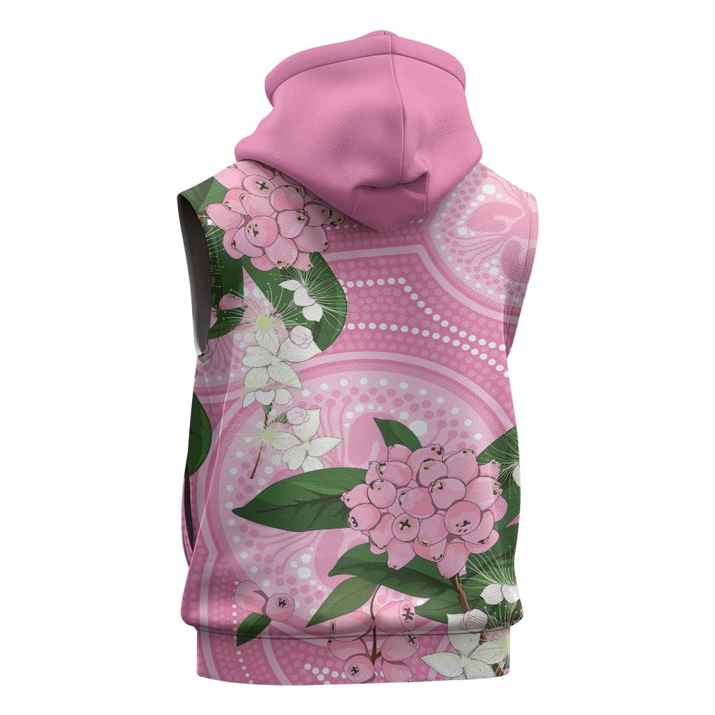 Australia Lilly Pilly Riberry Sleeveless Zip Hoodie Aussie Native Flowers Indigenous Art LT14