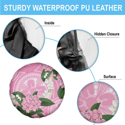 Australia Lilly Pilly Riberry Spare Tire Cover Aussie Native Flowers Indigenous Art - Aussie Hoodie